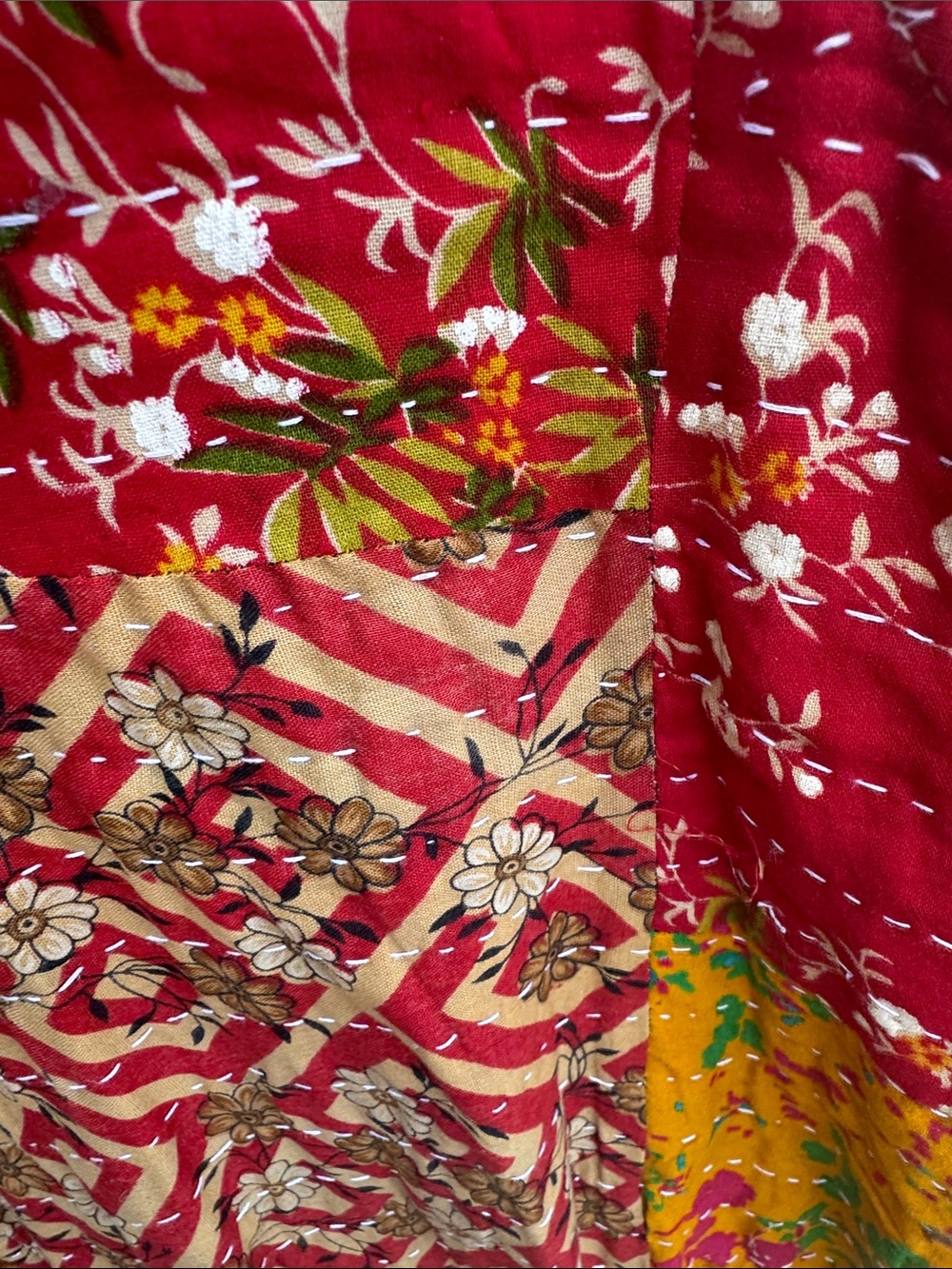 Kantha Patchwork Boho Jumpsuit with Button Front - Picture 8 of 12
